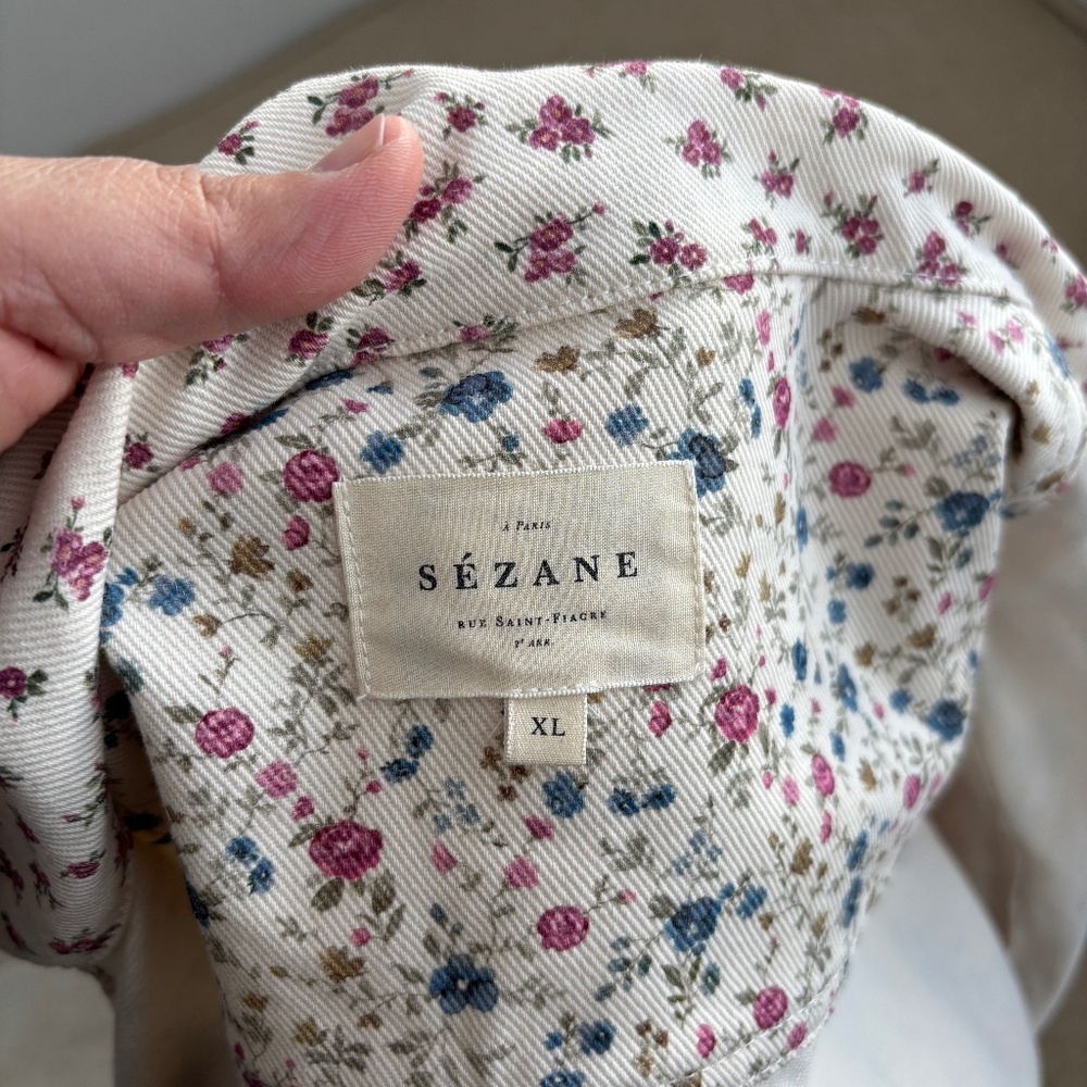Sezane Will Jacket Canvas Floral Patchwork - Size… - image 2
